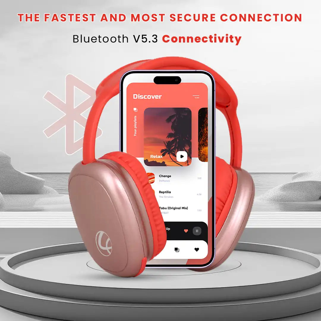 EERS Wireless Bluetooth Headphone With Upto 30 Hrs* Playtime (Metallic Rose Gold)