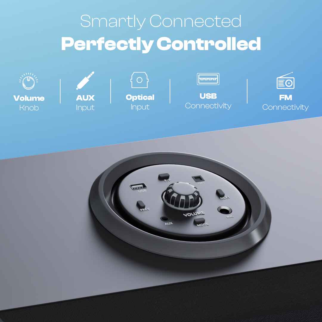 Beast Pro 120W Tower Party Speaker with In-built RGB Lights & Dual Wireless Mic (LTS-705)