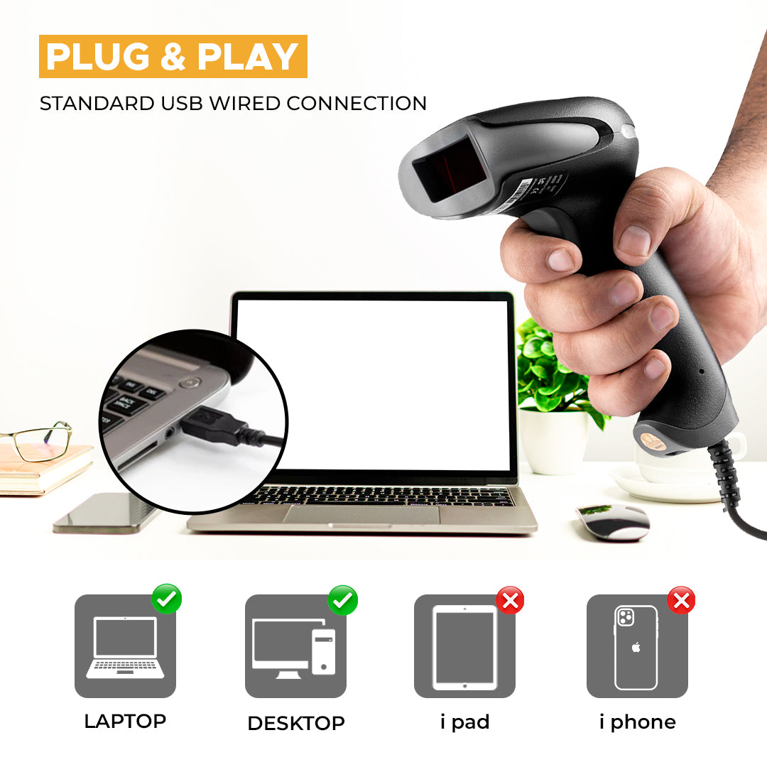 1D Wired Barcode Scanner