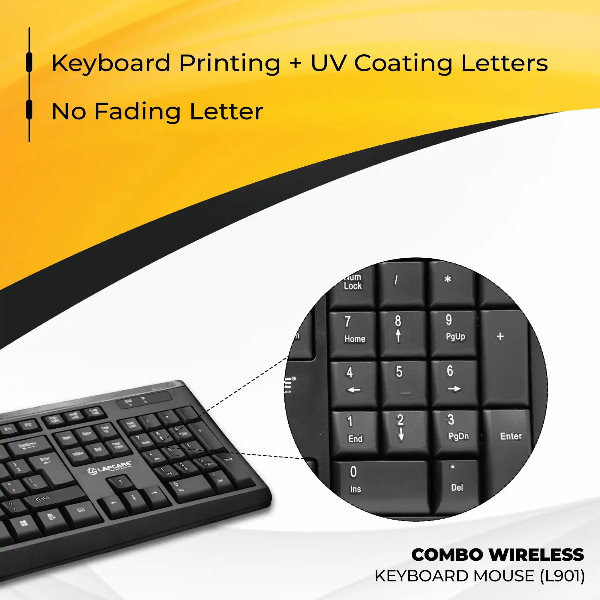 L-901 Wireless Combo with 104 Keys Keyboard + Mouse 1200dpi - non Multimedia