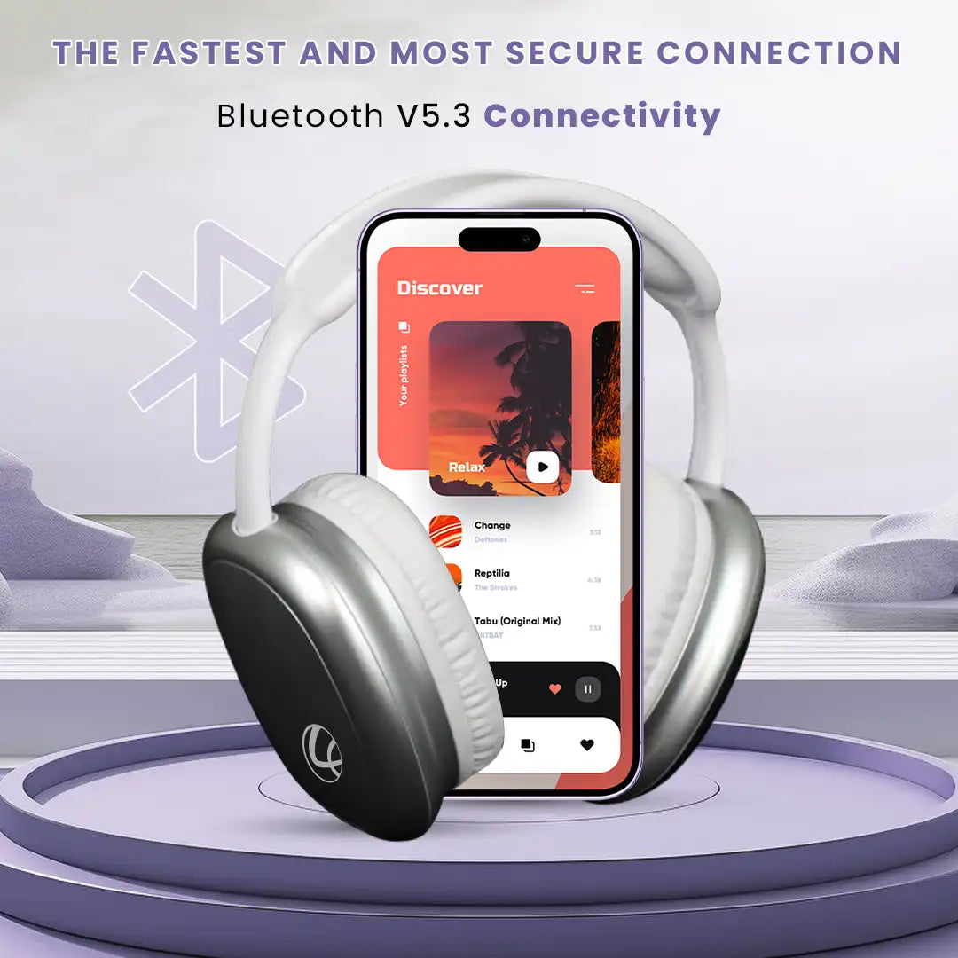 EERS Wireless Bluetooth Headphone With Upto 30 Hrs* Playtime (Metallic Silver)