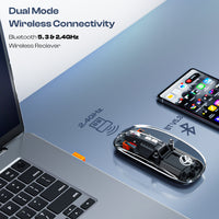 Trendy Plus 2.4G & Dual BT(v3.0 & v5.2) Wireless Mouse With Desktop Lock Key- Black (LWM-801)
