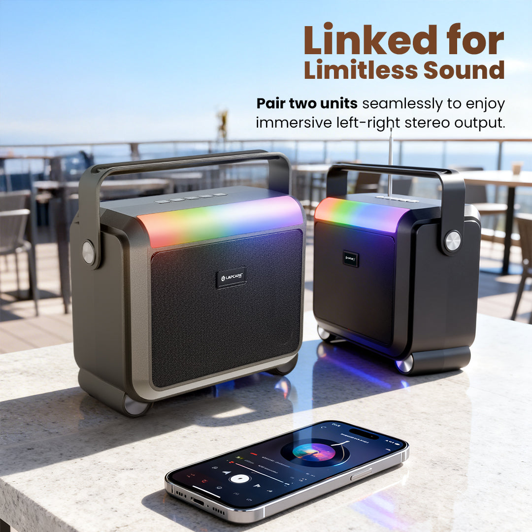 ASTER 20W Bluetooth Party Speaker with RGB Lights & Extra Bass- Green (LBS-201)