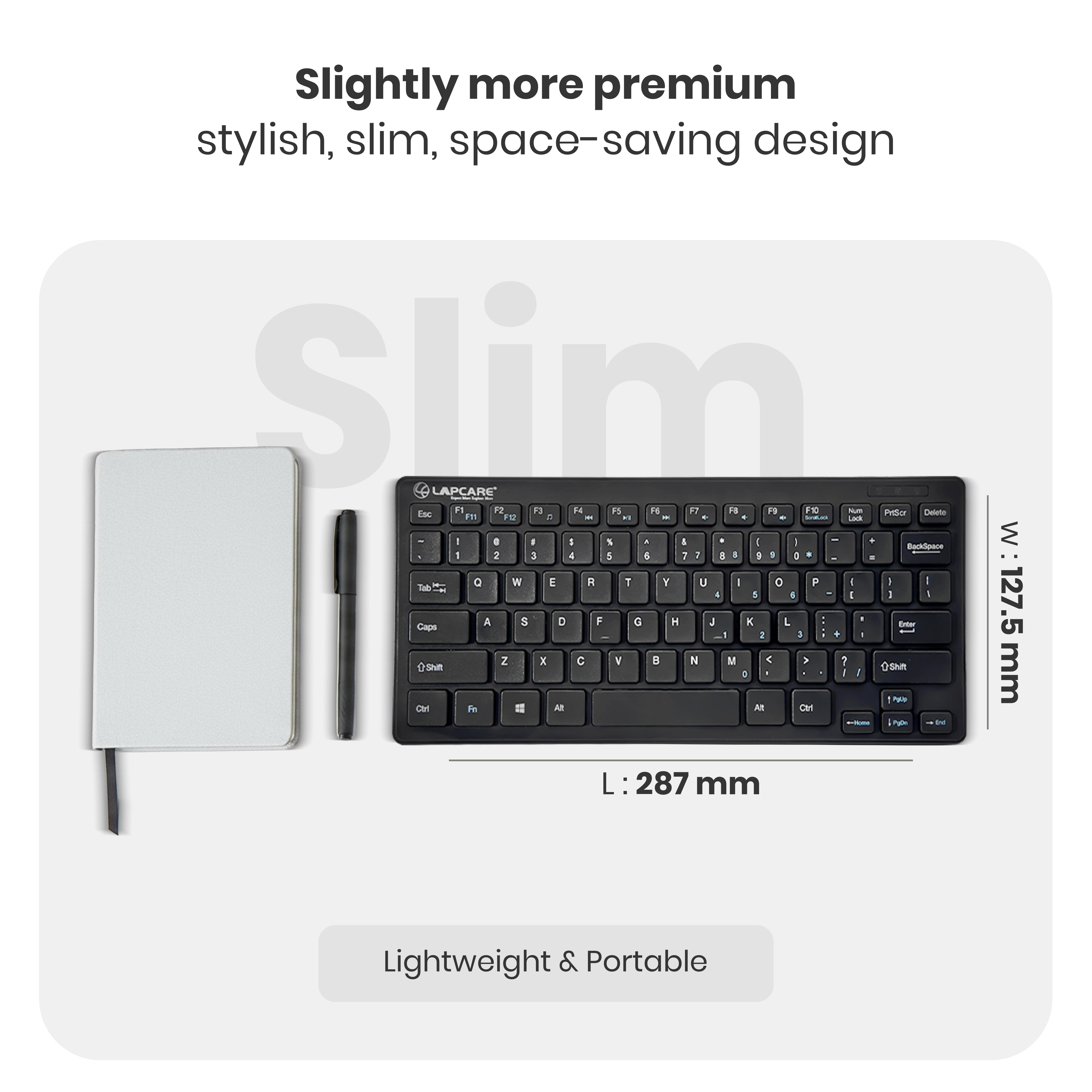 D-Lite Plus Mini Wireless 87 Key keyboard  Black