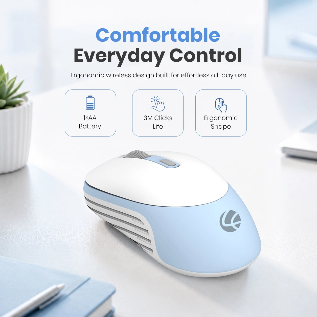 Ramon 1 Wireless Keyboard & Mouse Combo with 12 Multimedia Keys & 3200 DPI Mouse (WL-105)