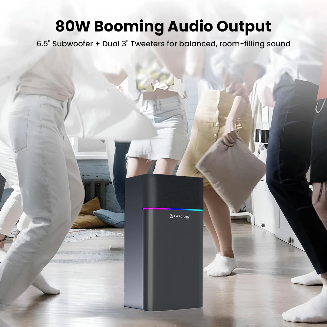 Beast Jr 80W Bluetooth Party Speaker with RGB Lights & 6.5Inch Subwoofer (AXM-034)