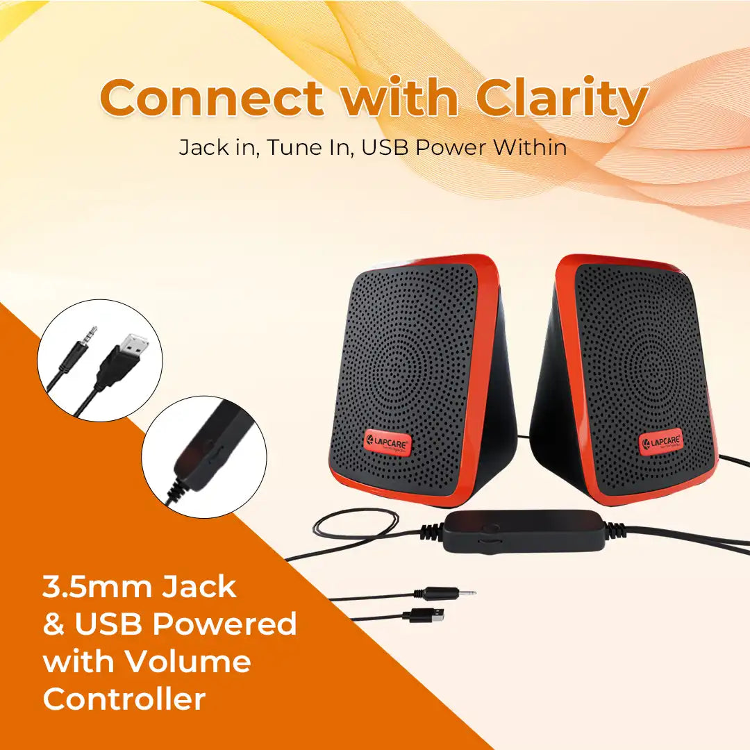Twiny 2 Computer Speaker Orange (LUS-204)