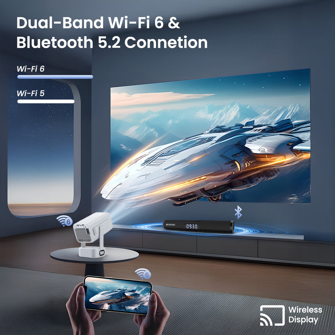 Laplay LLP-015 LED Projector with Auto Keystone, 6000 Lumens & Phone Casting