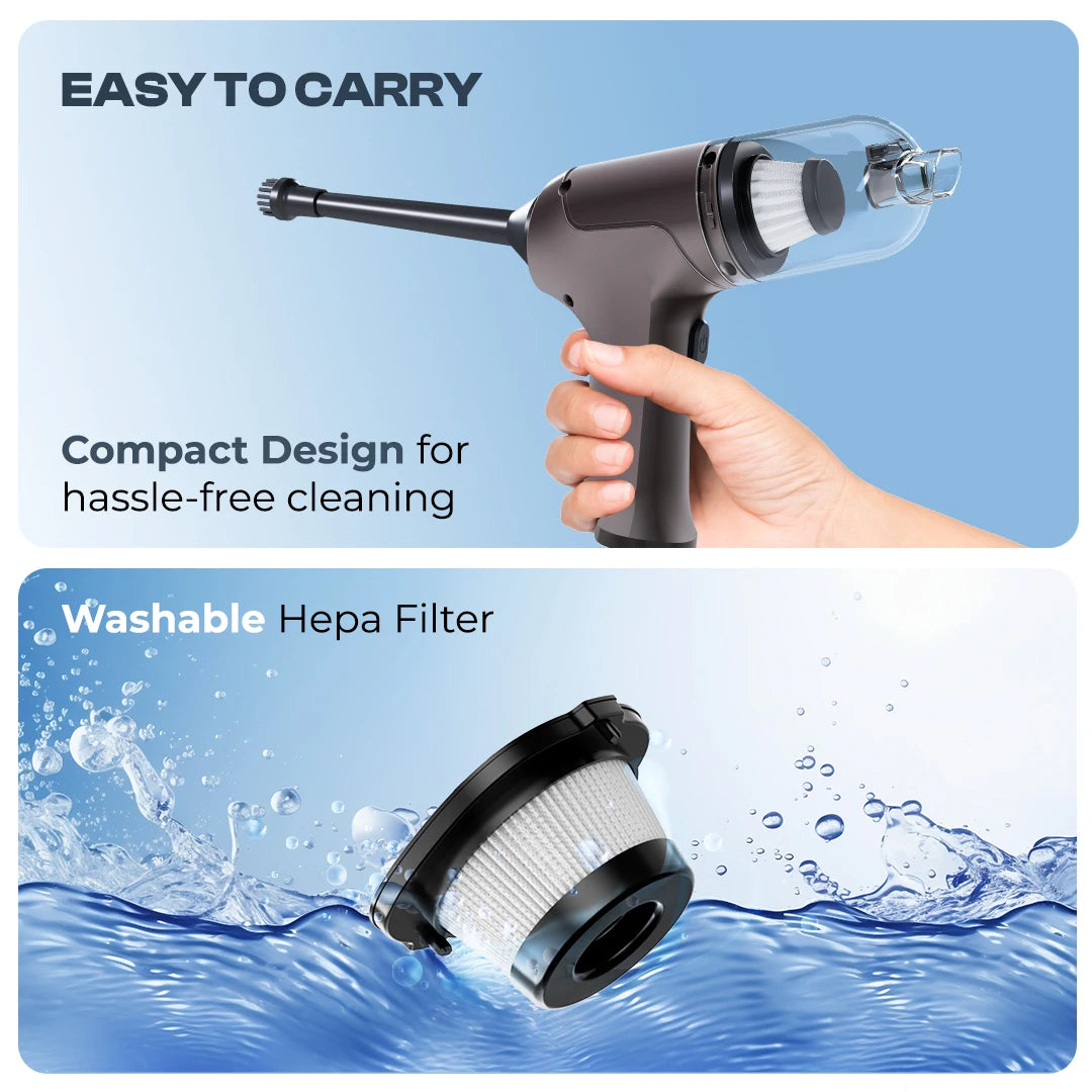 Blosuk Portable Car Vacuum Cleaner with Blower USB Rechargeable Wireless Handheld (LVC-206)