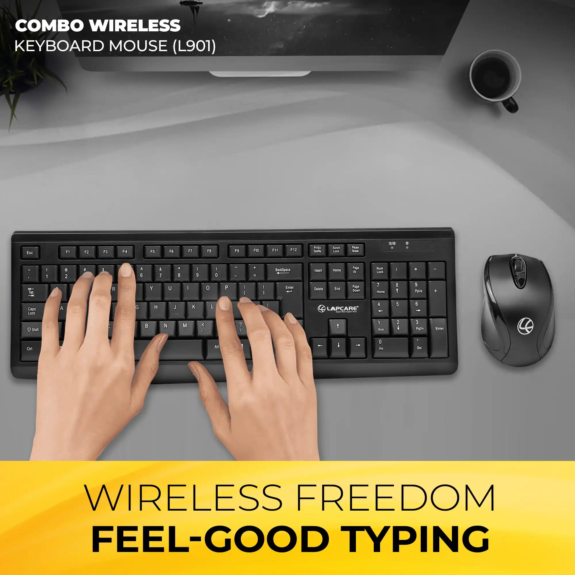 L-901 Wireless Combo with 104 Keys Keyboard + Mouse 1200dpi - non Multimedia