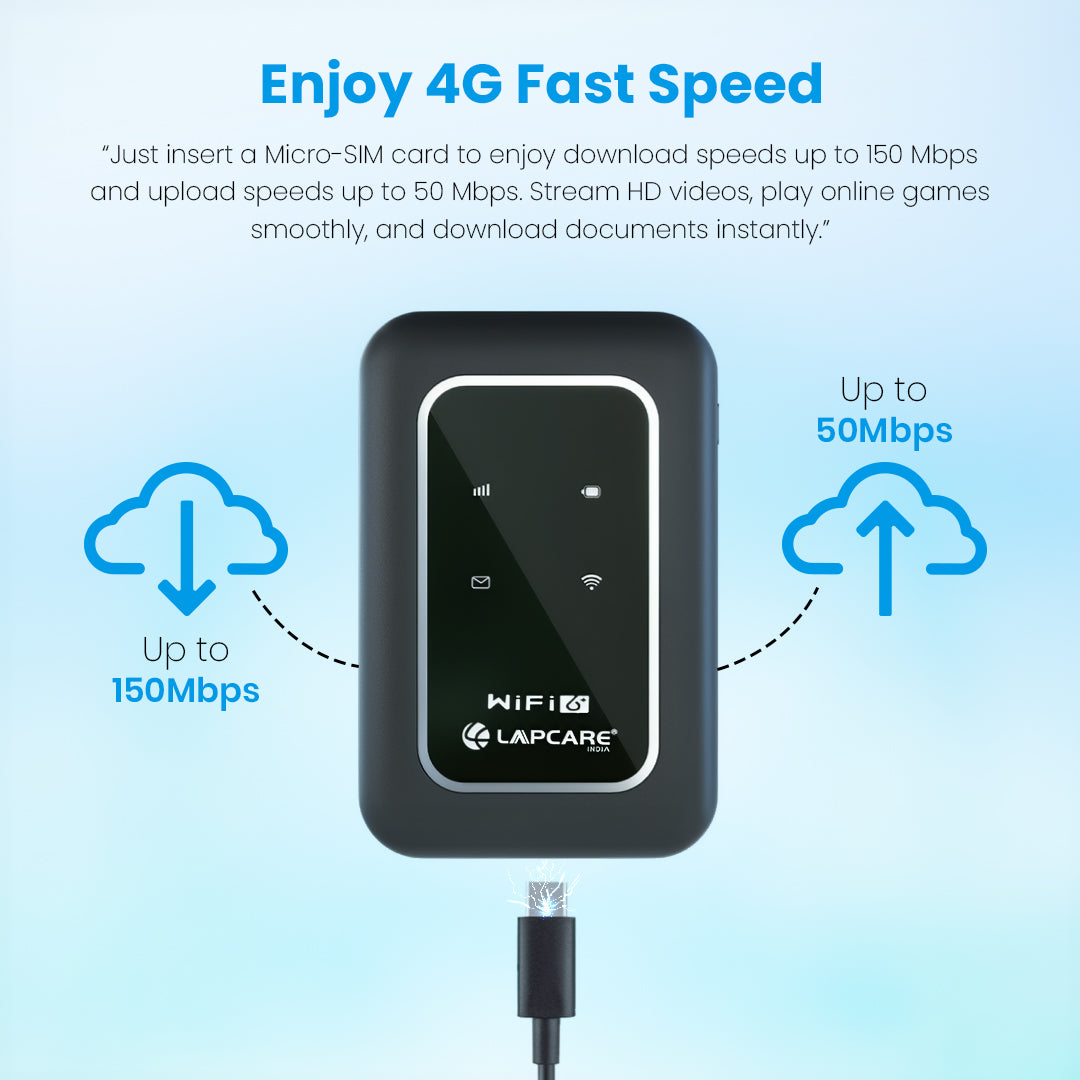 4G LTE Wi-Fi Dongle | 3000mAh Battery | Connect up to 10 devices ( LOX-208)