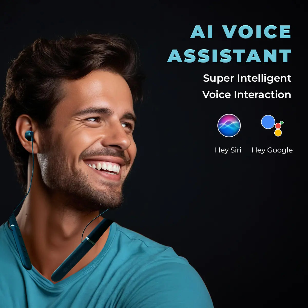 WOOBAND 108 Wireless Neckband Blue (LNB-600)