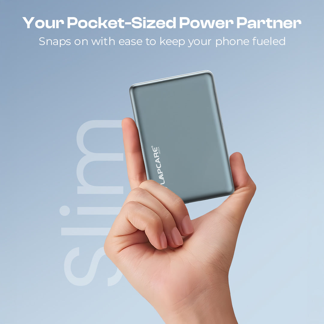 NUCLEO 5000mAh Ultra Slim Compact Power Bank | 15W Mag-Safe Wireless Charging (LOX-159)