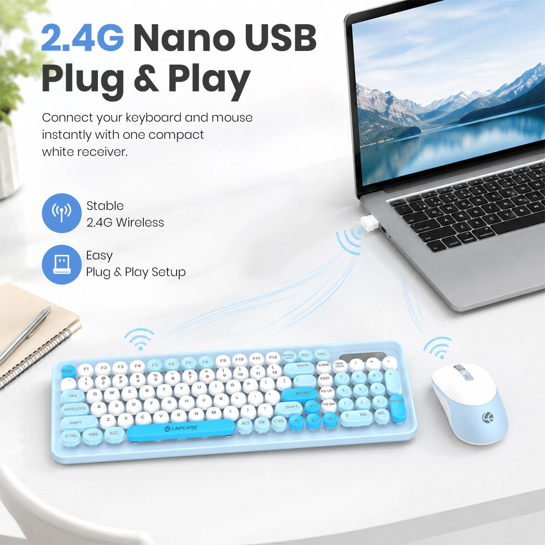 Ramon 1 Wireless Keyboard & Mouse Combo with 12 Multimedia Keys & 3200 DPI Mouse (WL-105)