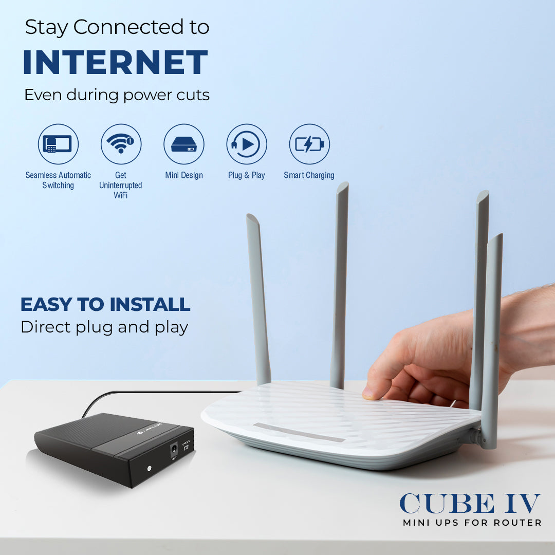 Cube IV Mini UPS for Router with 4000mAh Battery (LMU-123)
