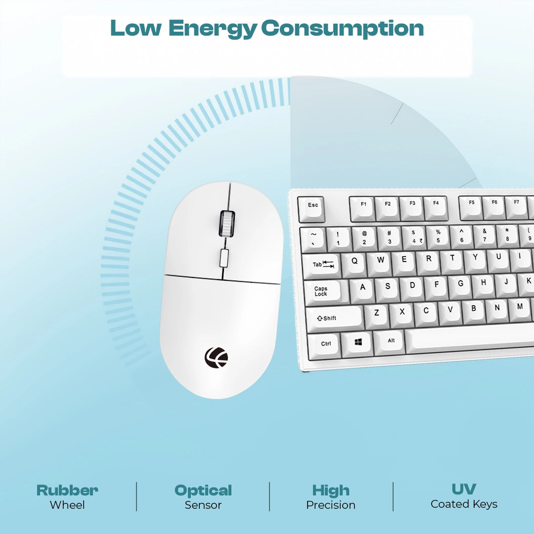 WL-102 Wireless Combo with 2.4G Wireless Technology (White)