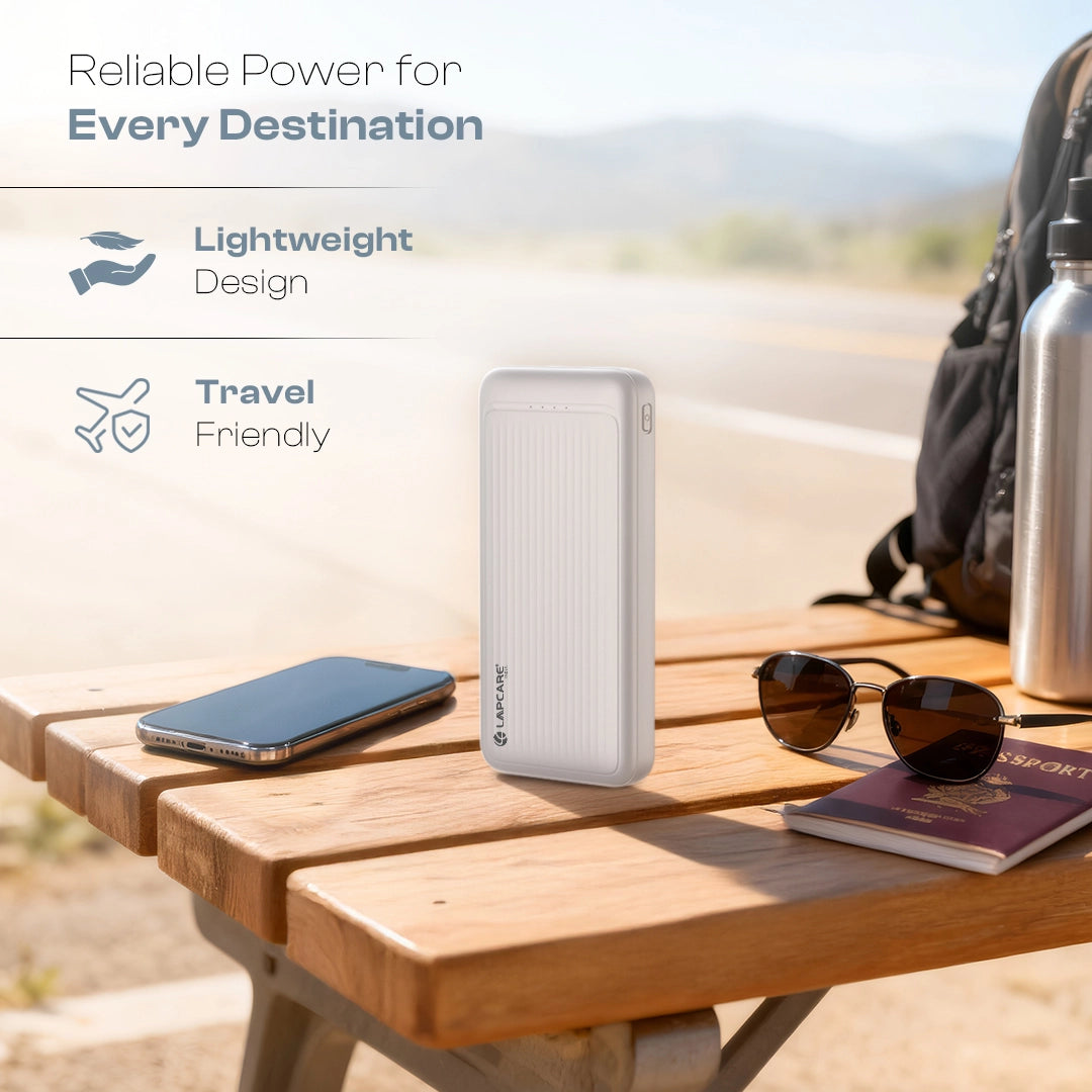 Pacer 10000mAh Portable Power Bank | 22.5W Fast Charging | Multi-Port Design- White- (LOX-223)