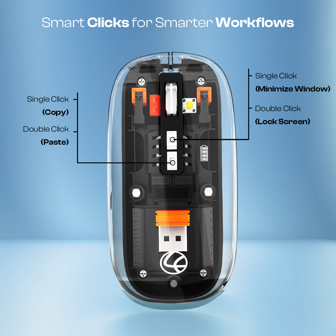 Trendy Plus 2.4G & Dual BT(v3.0 & v5.2) Wireless Mouse With Desktop Lock Key- Black (LWM-801)