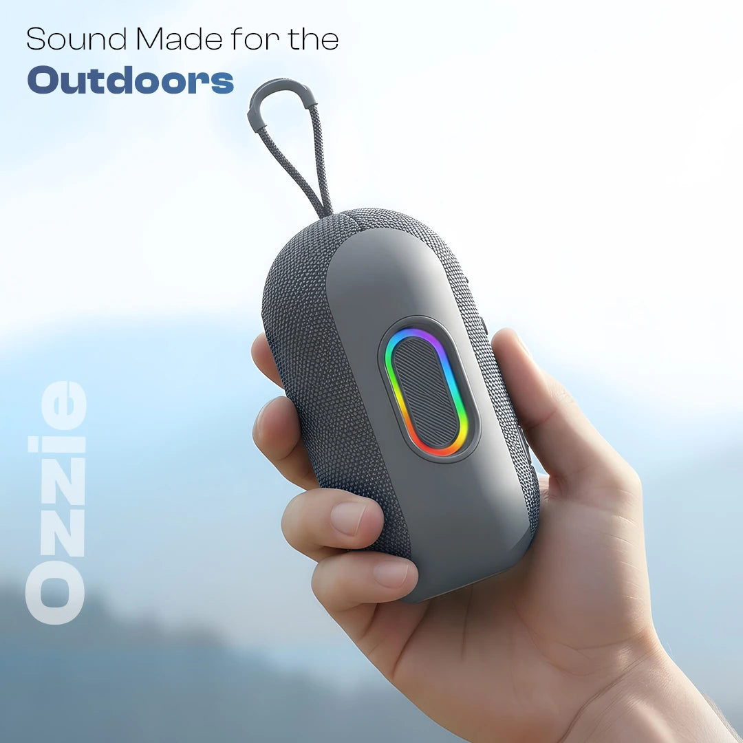 Ozzie 10W Bluetooth Speaker with RGB Light & TWS Stereo Sound- Grey (LBS-102)