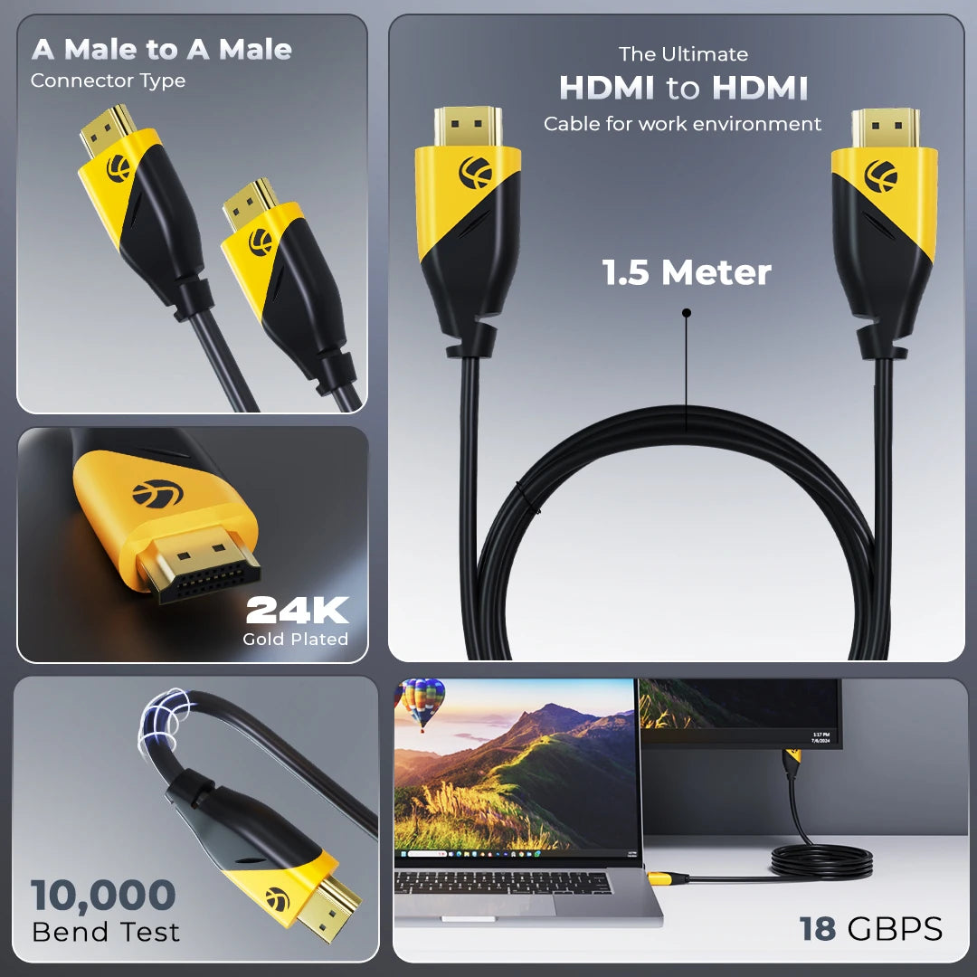 Lapcare HDMI 2.0 PVC Cable 1.5M (LHC-104)