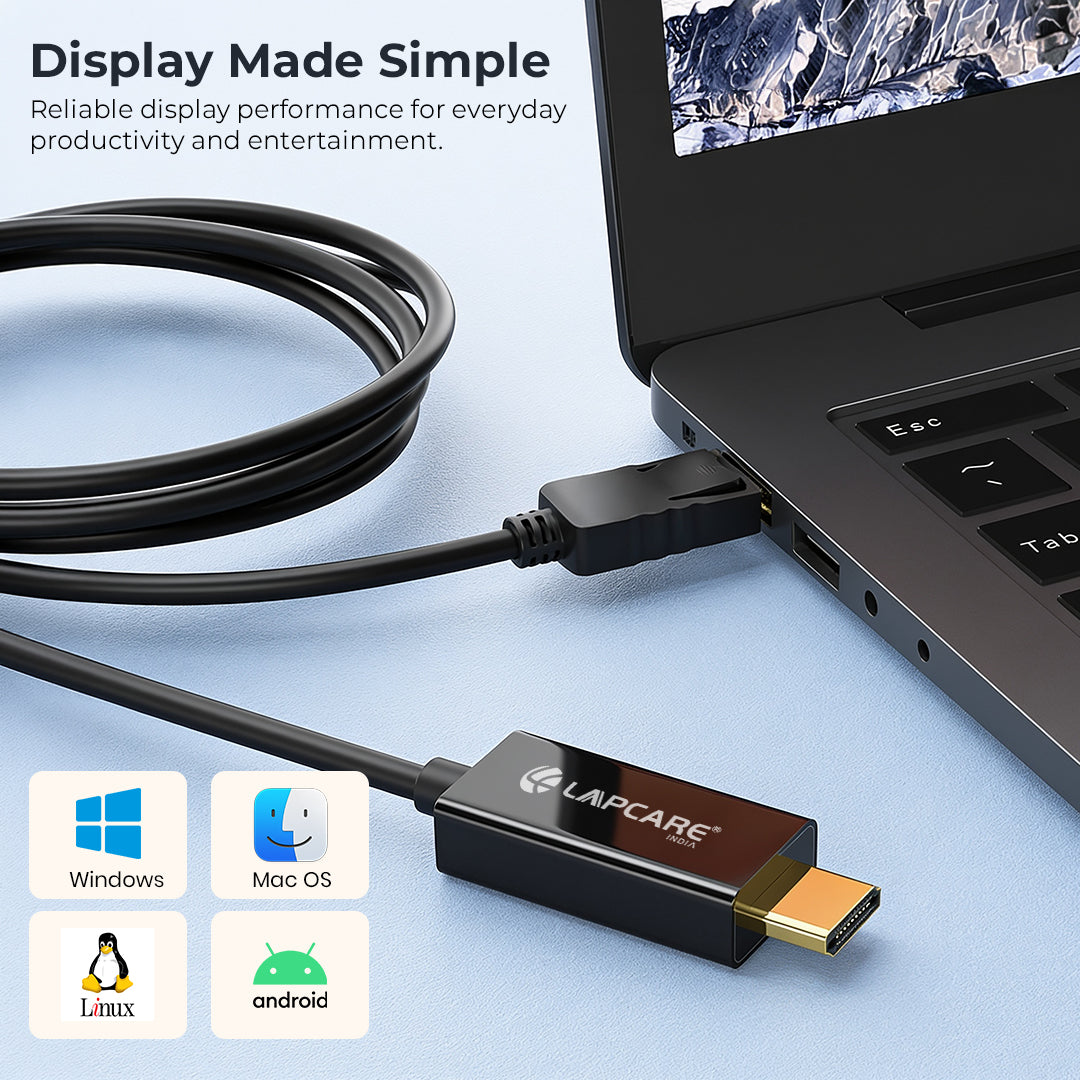 DP to HDMI 4K Cable