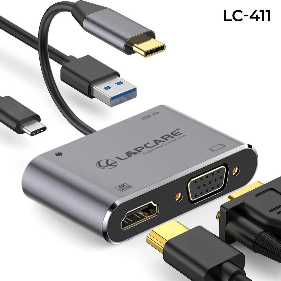 Type C 3.1 - 4 in 1 Travel Docking station (USB / PD/ HDMI / VGA)
