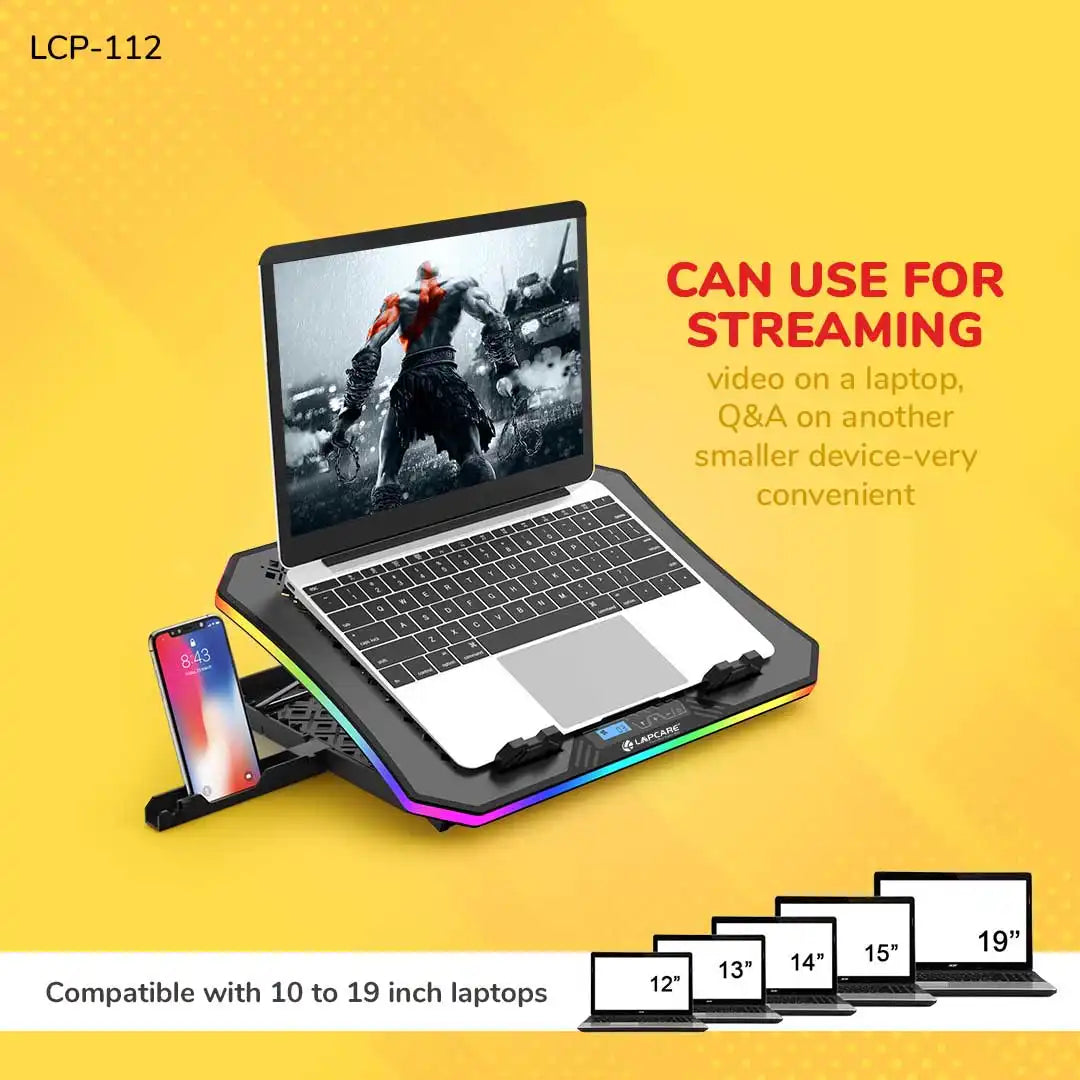 WINNER PRO RGB Cooling Pad with 6 Fans Laptop Stand
