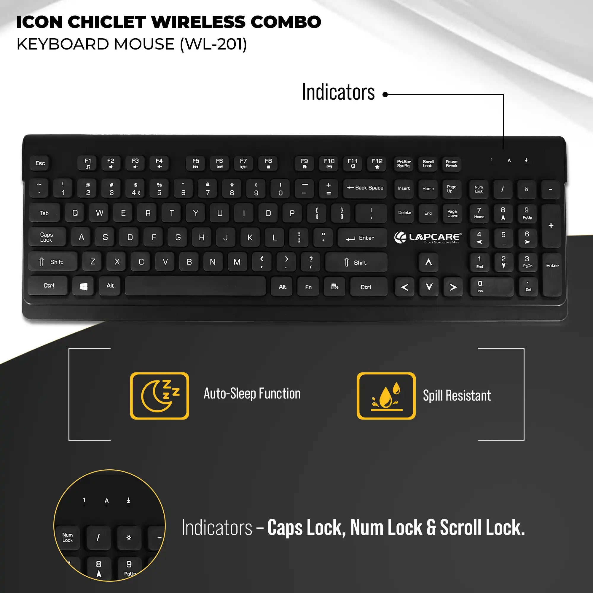 ICON Chiclet Wireless Combo Black ( WL-201 )