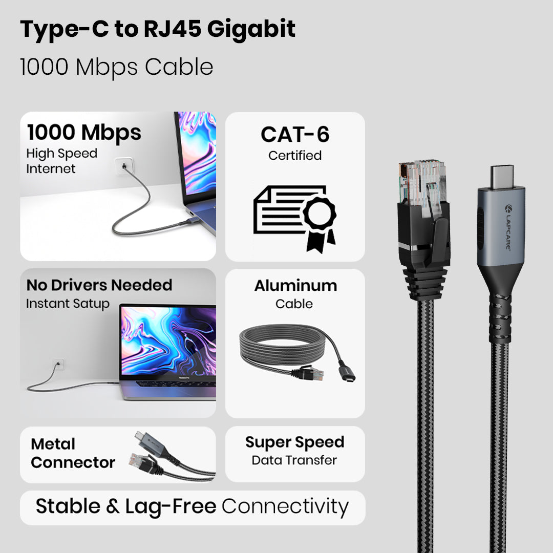 Type-C to RJ45 Gigabit Ethernet Adapter