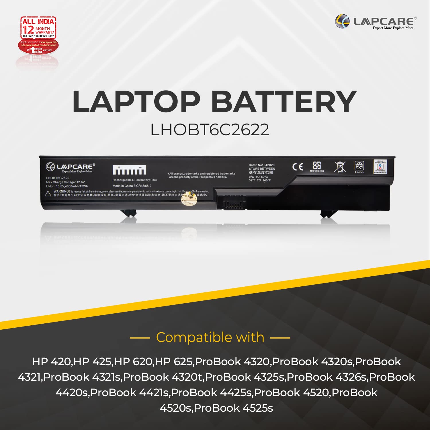 Laptop Compatible Battery For Probook 4320s/4520s NB 6C
