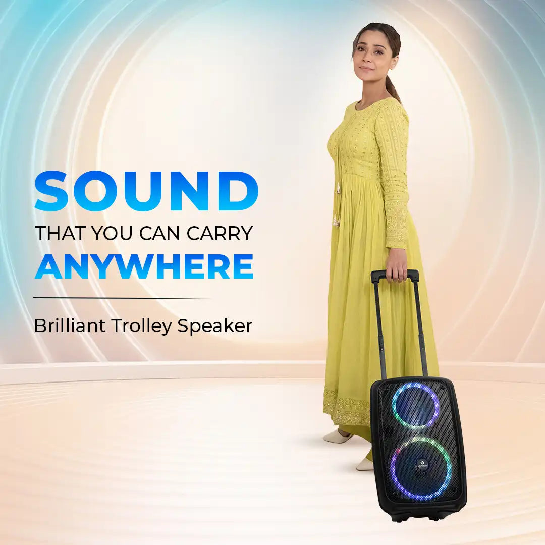 ROCKSTAR Portable 30W wireless Trolley Speaker with Wired Mic