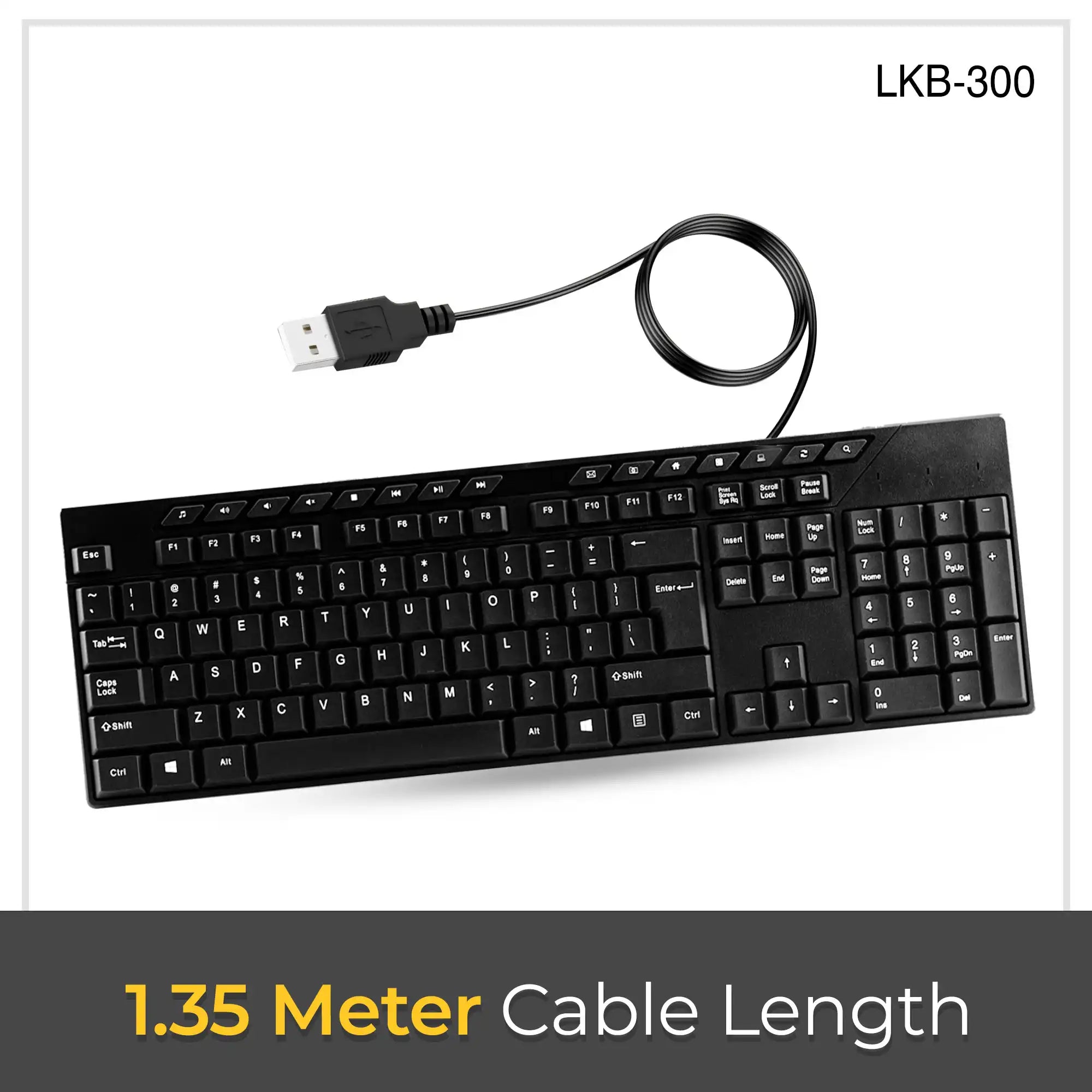 Alfa 1 Multimedia Wired USB Keyboard (LKB-300)