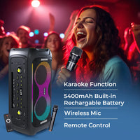 Bloom 100W RGB Light Party Speaker With Wireless Mic (LPS-402)