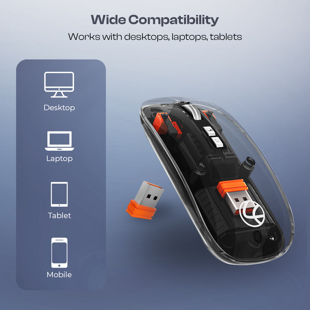 Trendy Plus 2.4G & Dual BT(v3.0 & v5.2) Wireless Mouse With Desktop Lock Key- Black (LWM-801)