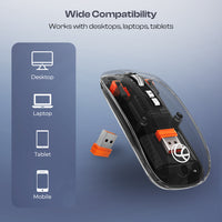 Trendy Plus 2.4G & Dual BT(v3.0 & v5.2) Wireless Mouse With Desktop Lock Key- Black (LWM-801)
