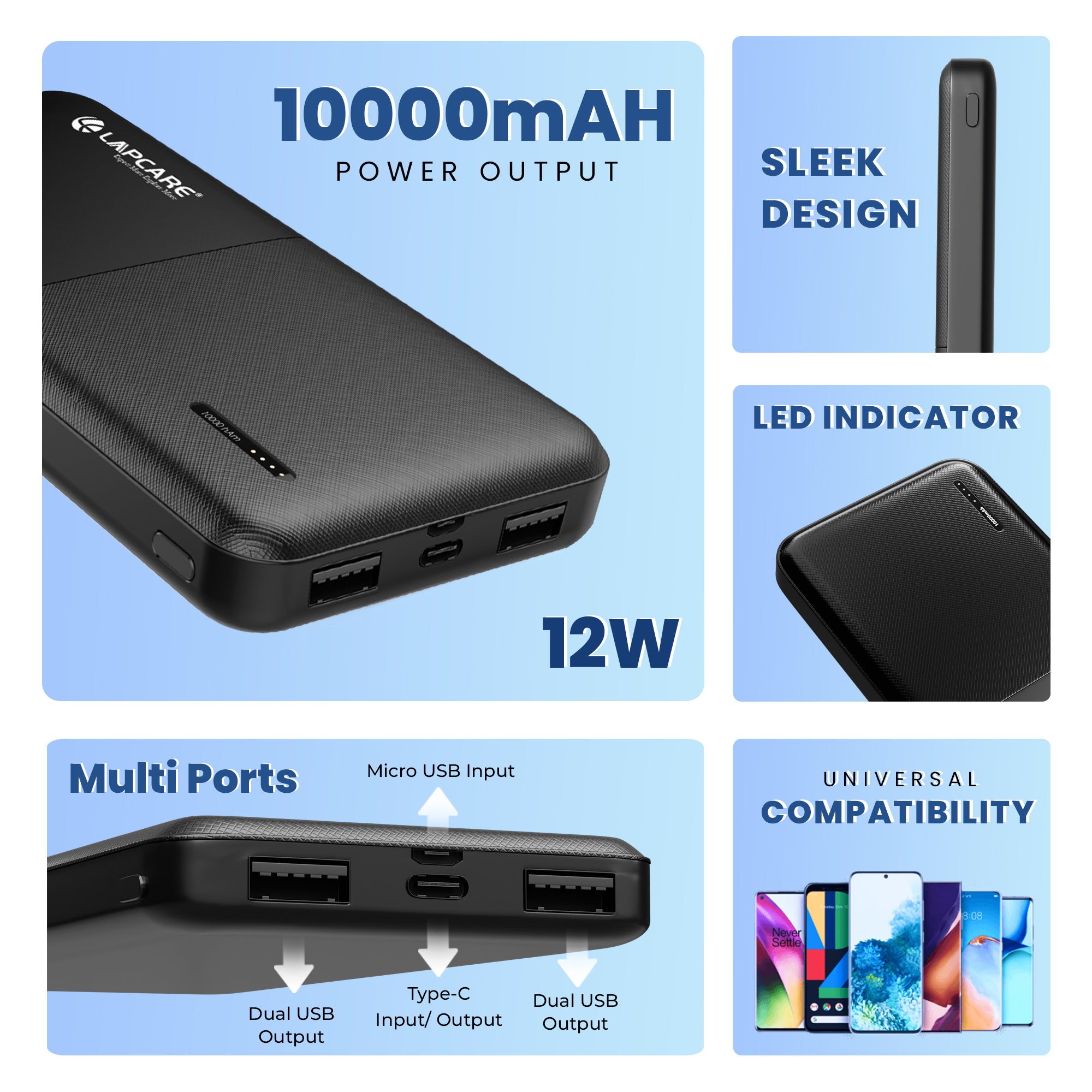 Smart tank Li-Polymer 10000mah Power Bank (LPB-003)