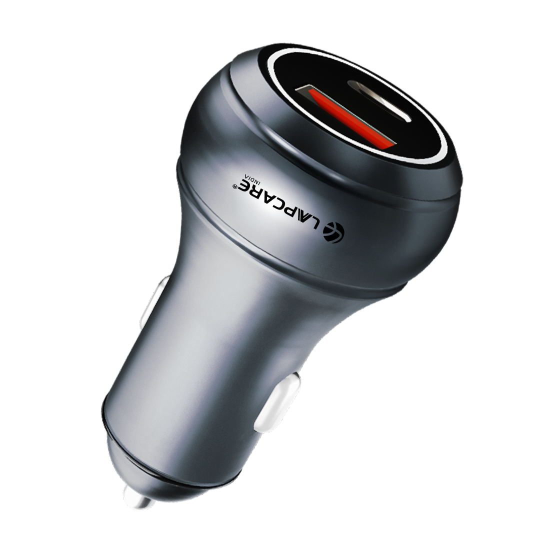 CARGE 145W PD Super Fast Car Charger With 100W USB-A & 45W Type C (LCC-215) Gun Metal