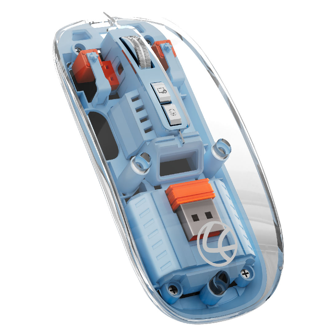 Trendy Plus 2.4G & Dual BT(v3.0 & v5.2) Wireless Mouse With Desktop Lock Key- Blue (LWM-801)