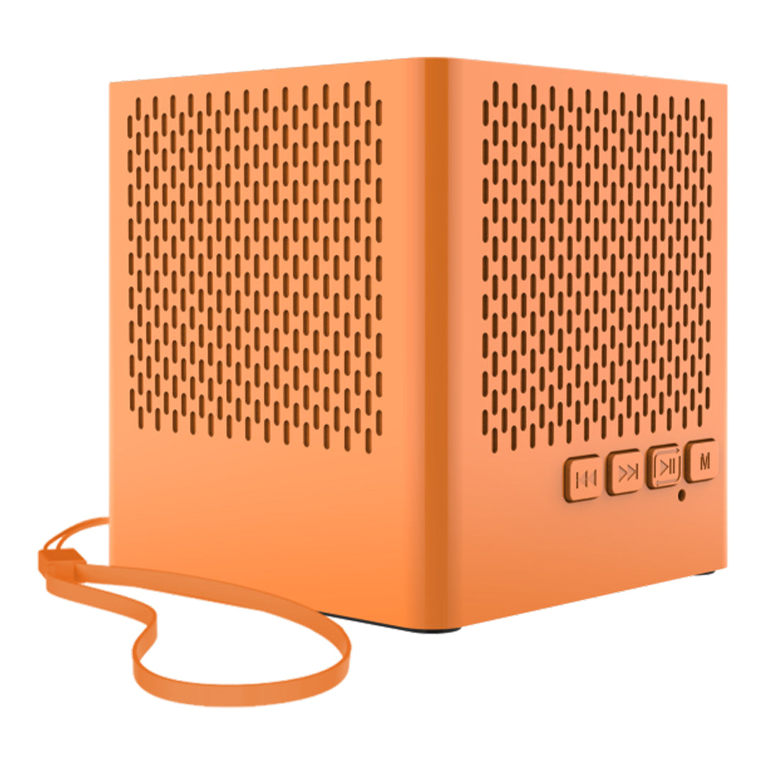 Kube 5W Portable BT 5.3V Speaker With In-Built Mic- Orange (LBS-702)