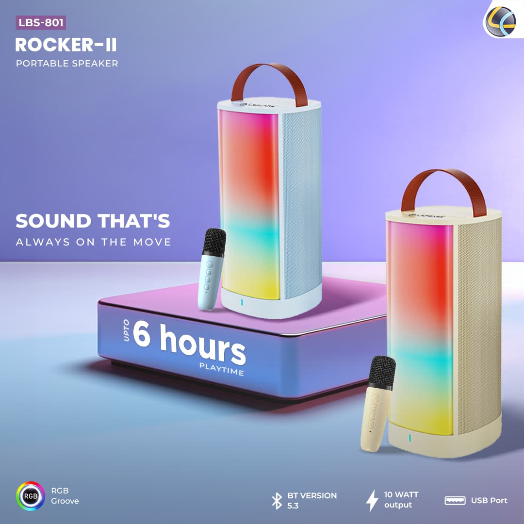 Rocker II Portable 10W BT Speaker With Mic- Blue (LBS-801)