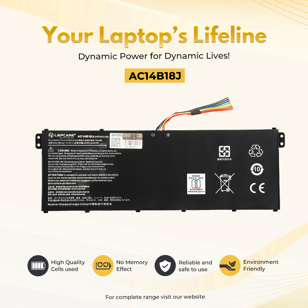 Laptop Compatible Battery For Aspire V3-111 3C (AC14B18J)