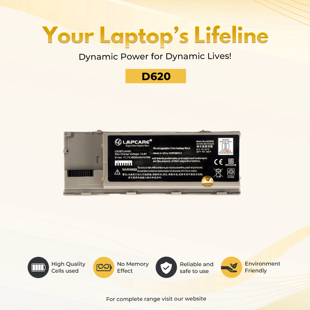 Laptop Compatible Battery For Latitude D620 6C