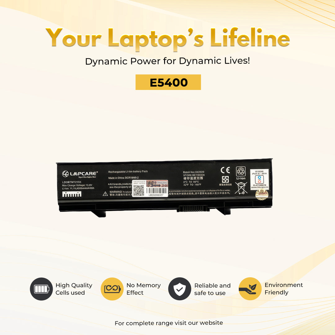 Laptop Compatible Battery For E5400 6C