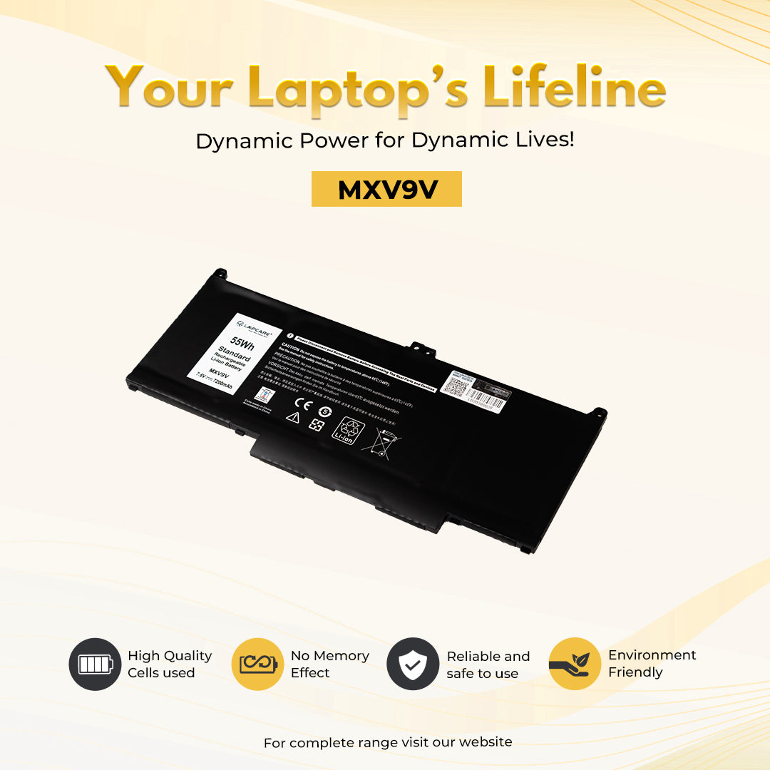 Laptop Compatible Battery For Dell Latitude 13 5300 2-in-1,7300/7400 7.6V 4C(MXV9V/5VC2M)