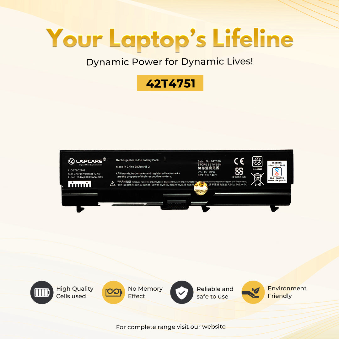 Laptop Compatible Battery For T410/SL410/SL510 6C