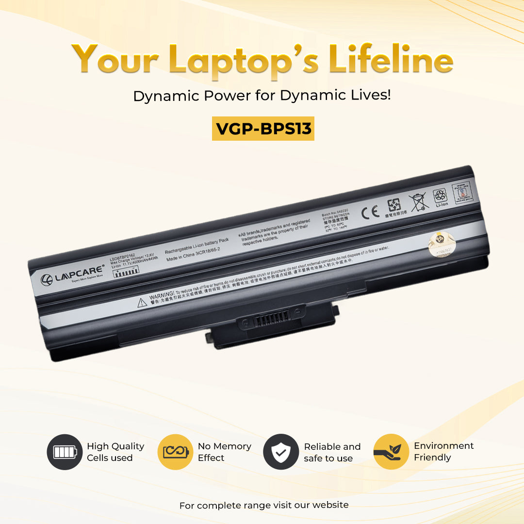 Laptop Compatible Battery For VGP-BPS13 (Black) 11.1v 4400mah