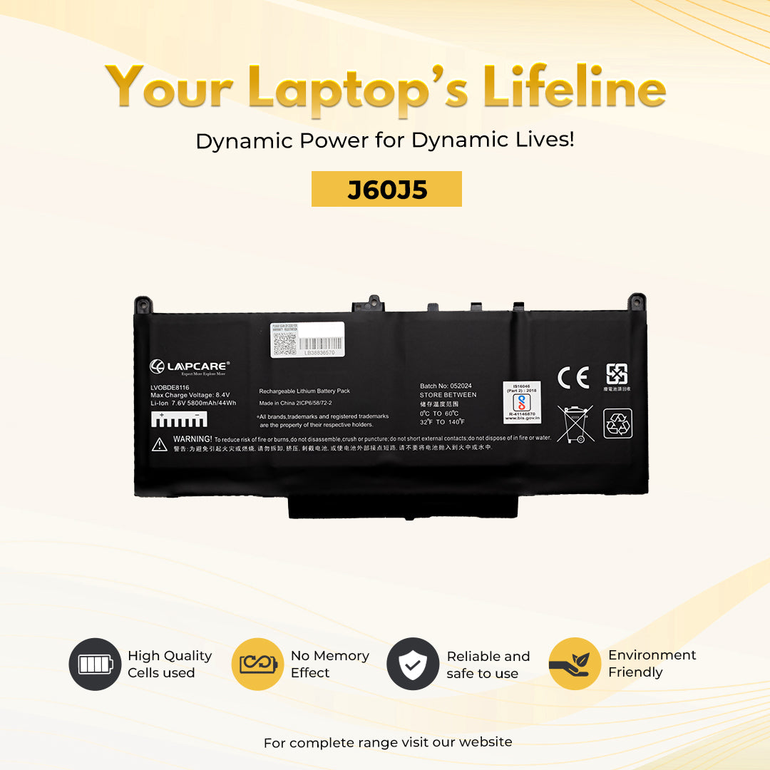 Laptop Compatible Battery For Dell E7270 (J60J5)