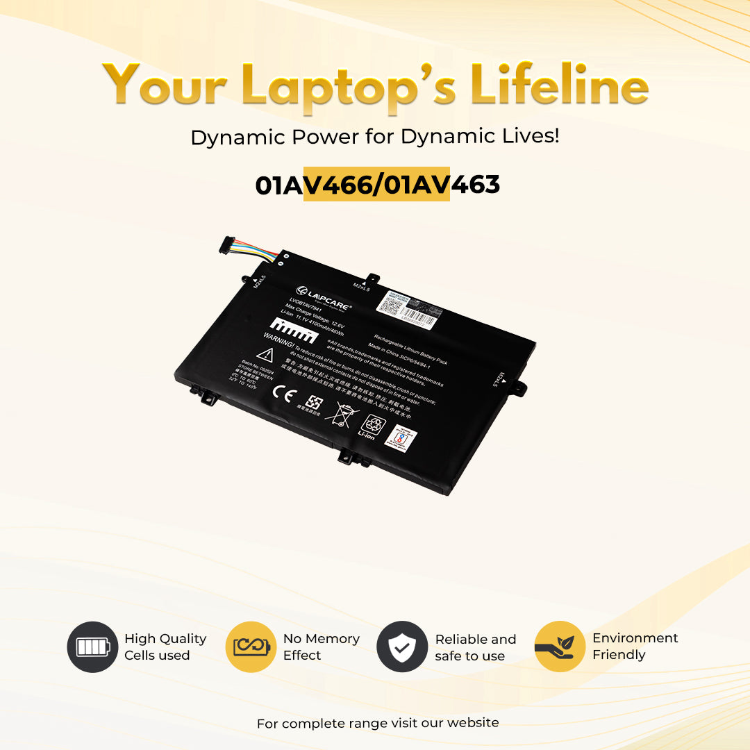 Laptop Compatible Battery For Lenovo L480/L580 -01AV466/01AV463