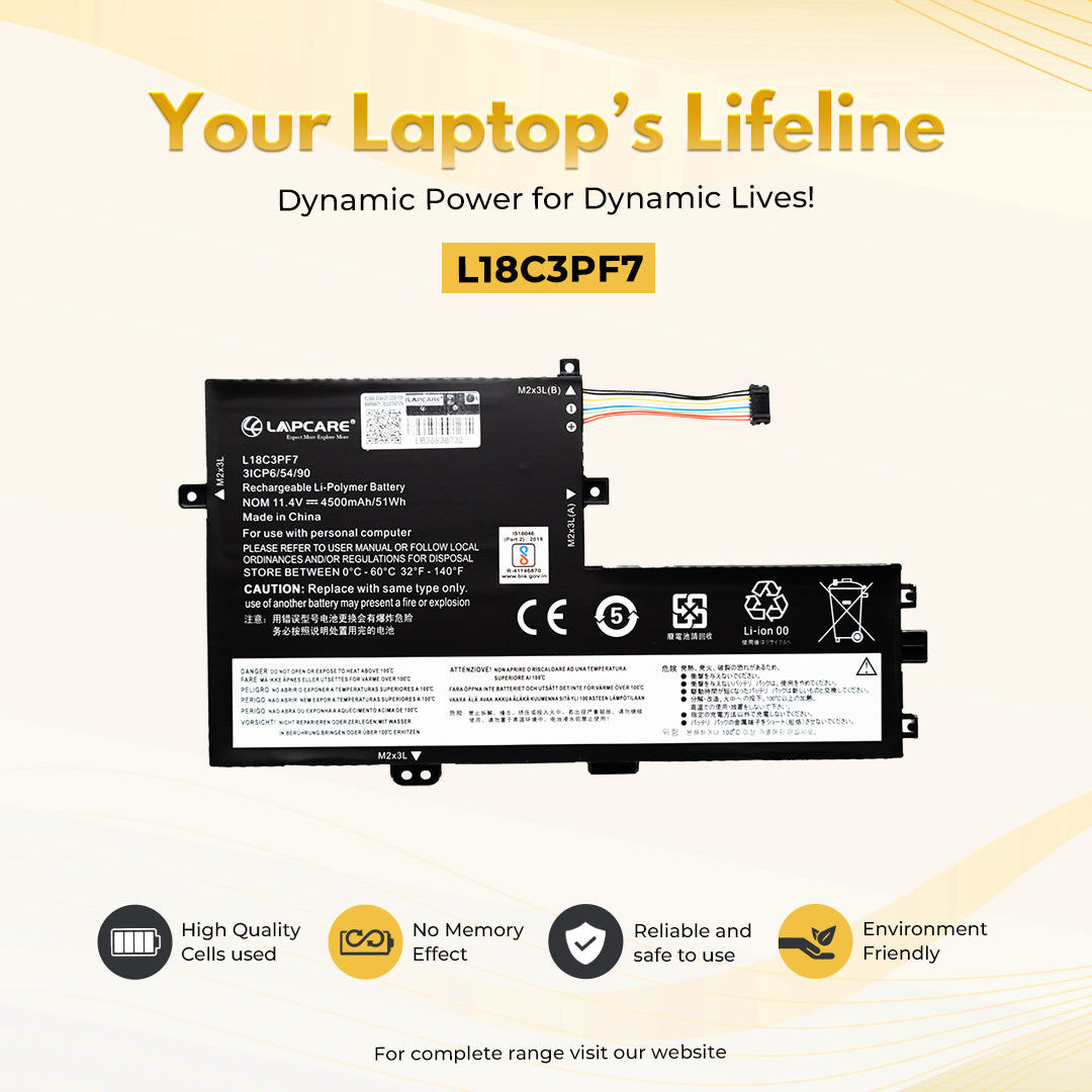Laptop Compatible Battery For Lenovo IdeaPad C340-15, S340-14/15 (L18C3PF7)