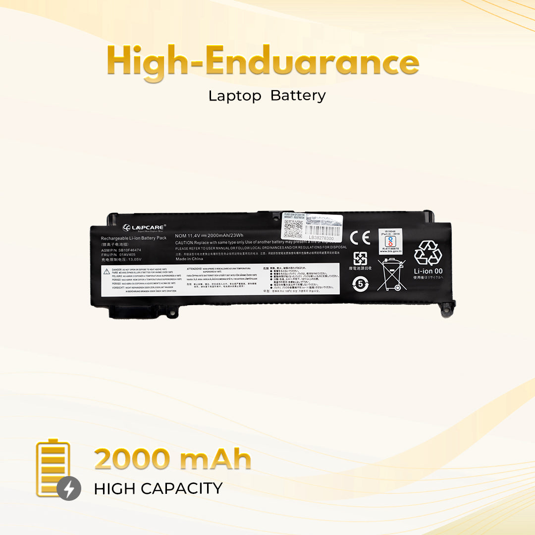 Laptop Compatible Battery For Lenovo T460S (01AV405)